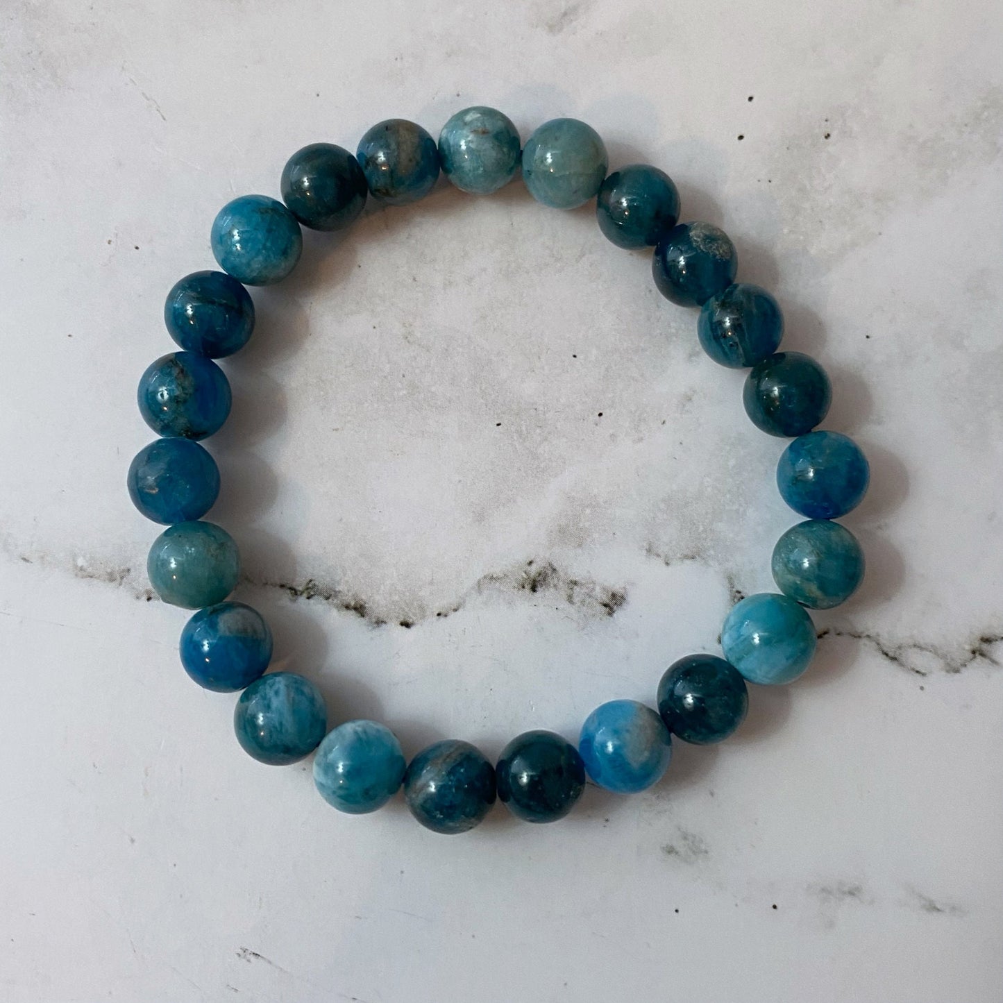 8mm Apatite Beaded Bracelet