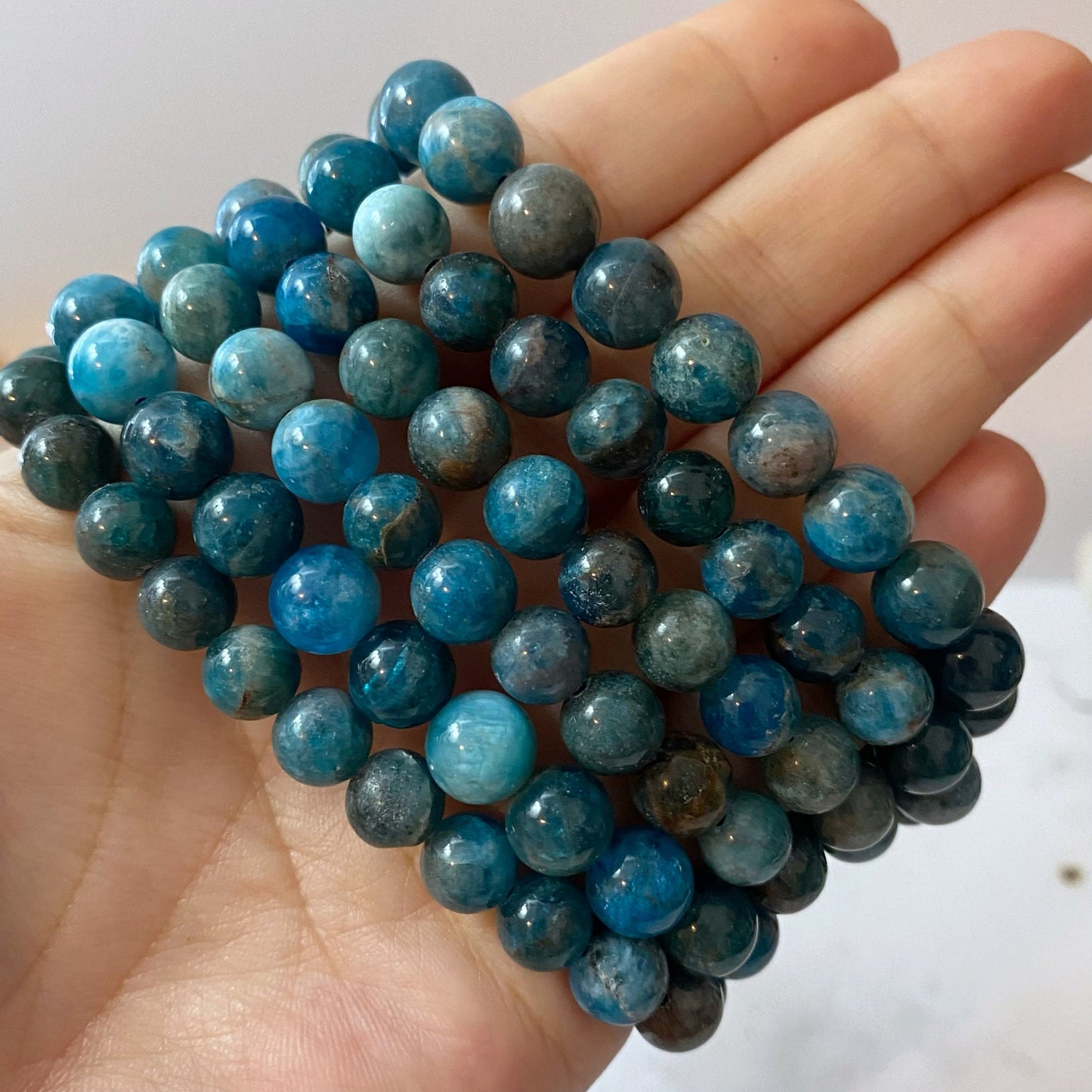 8mm Apatite Beaded Bracelet