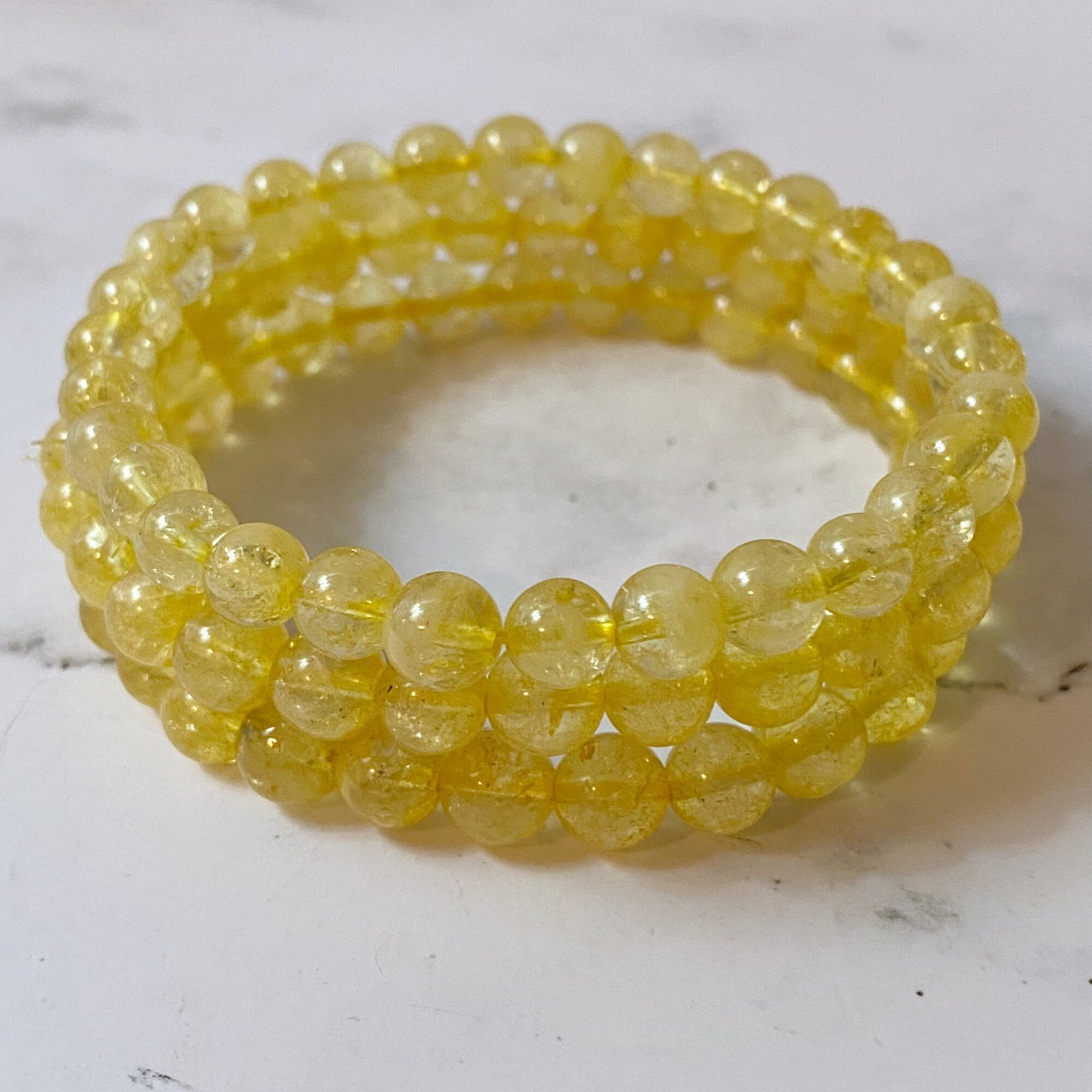 6mm Citrine Beaded Bracelet