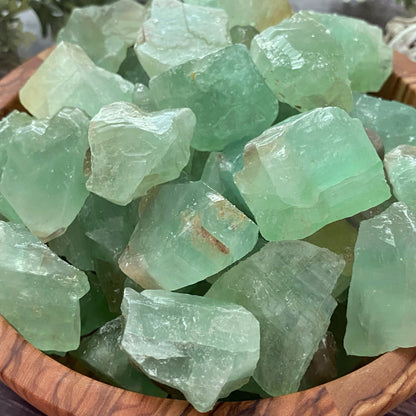 Raw Green Calcite Stones