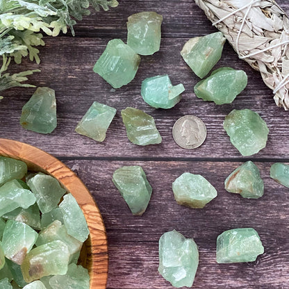 Raw Green Calcite Stones