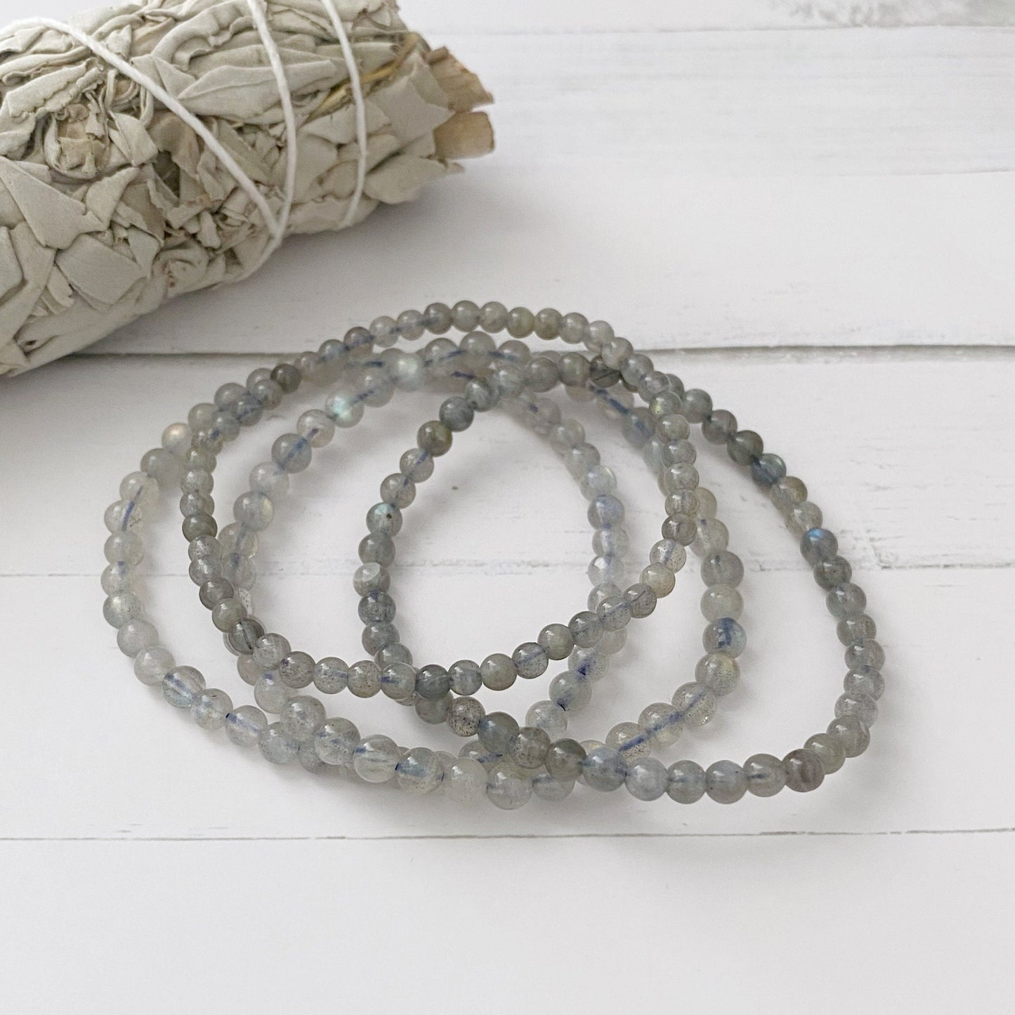 4mm Labradorite Beaded Bracelet