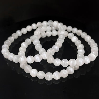 8mm Selenite Beaded Bracelet