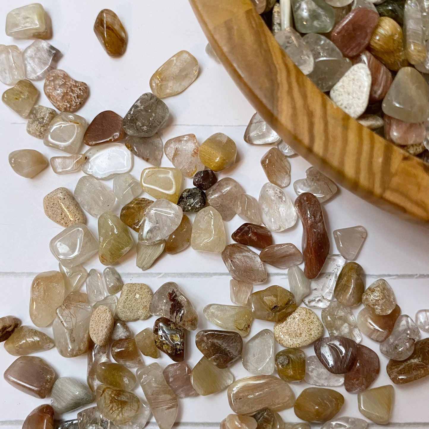 Rutilated Quartz Crystal Chips