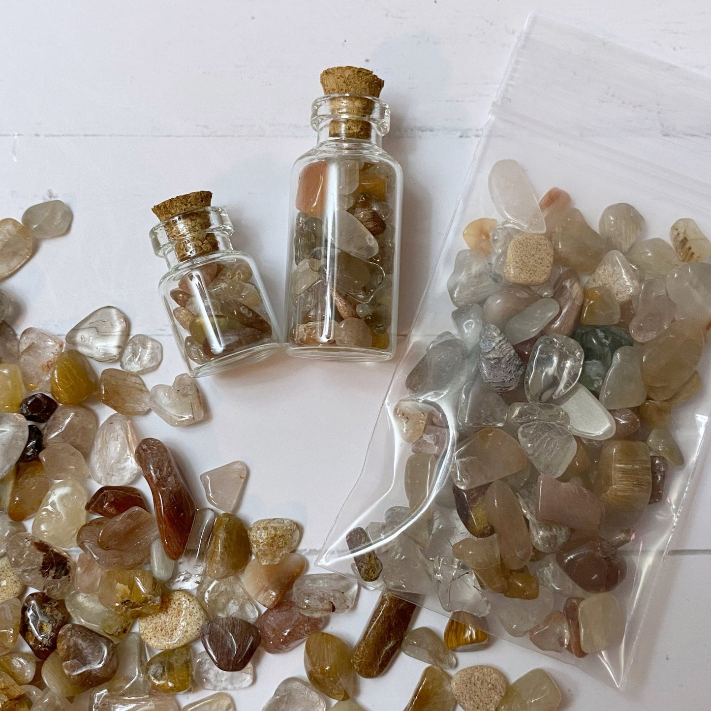 Rutilated Quartz Crystal Chips