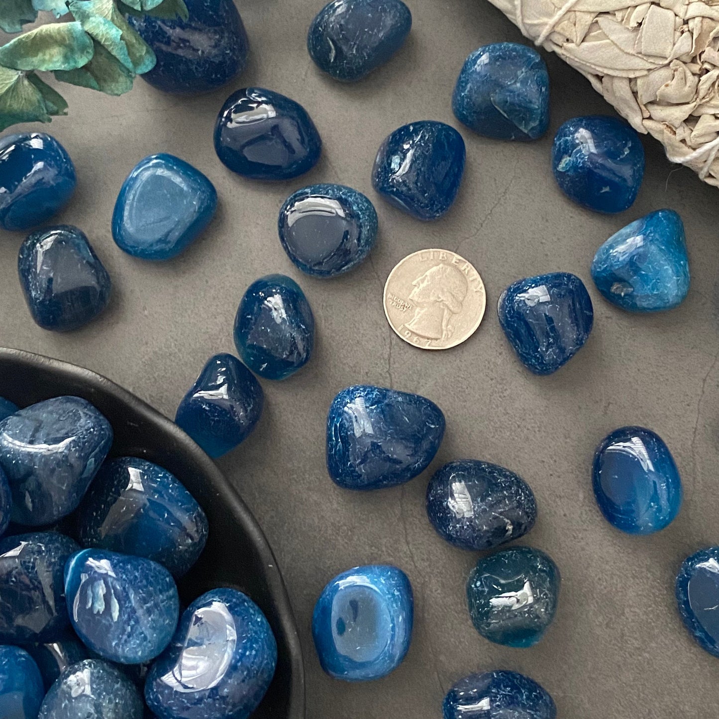 Blue Onyx Tumbled Stones