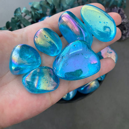 Aqua Aura Quartz Tumbled Stones