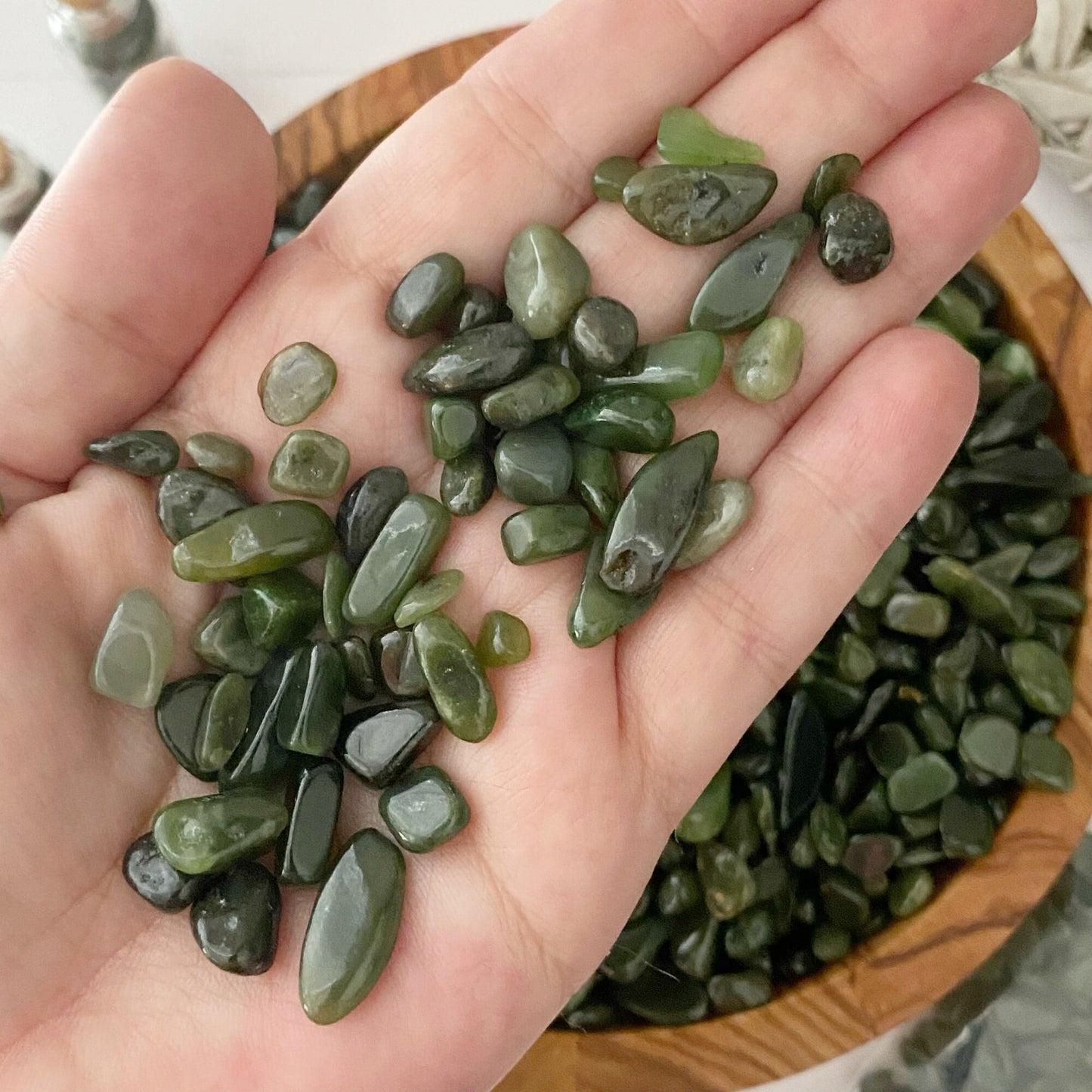 Nephrite Jade Crystal Chips