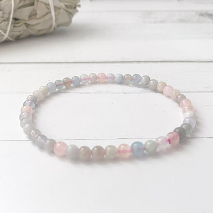 4mm Morganite Beaded Bracelet