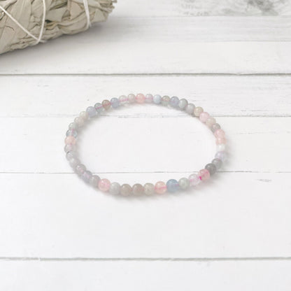 4mm Morganite Beaded Bracelet