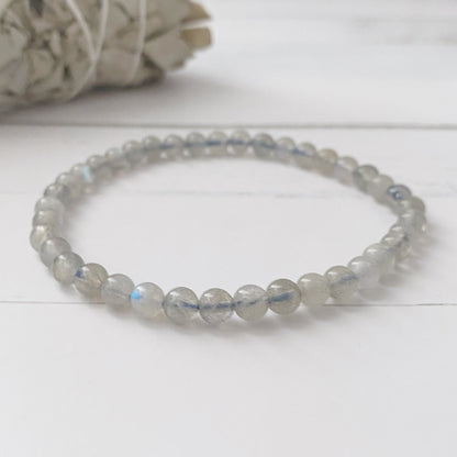 4mm Labradorite Beaded Bracelet