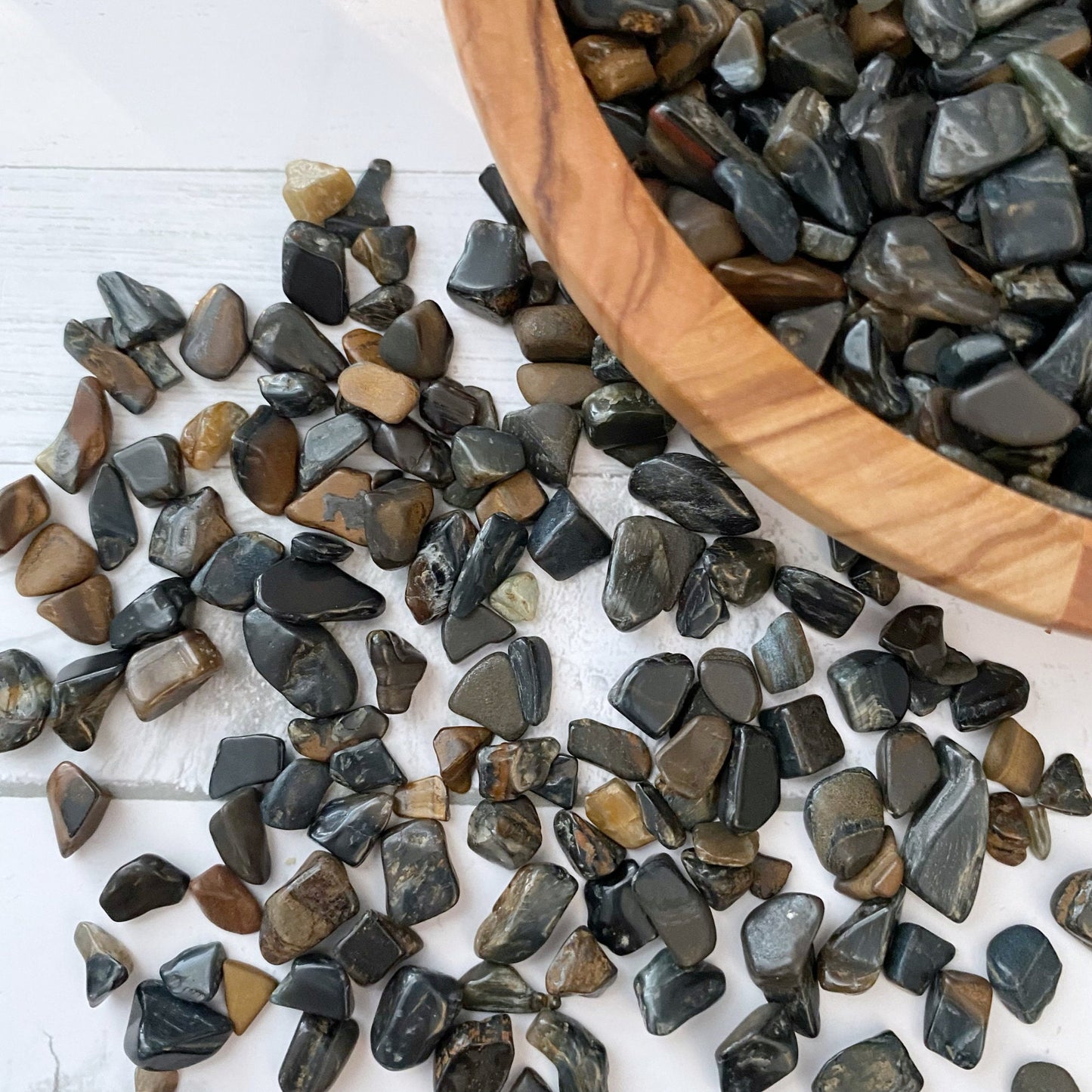 Blue Tigers Eye Crystal Chips