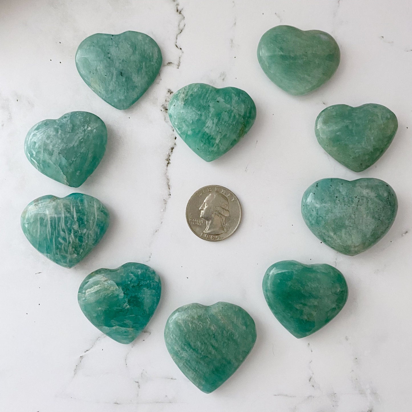 1.5" Small Amazonite Crystal Heart