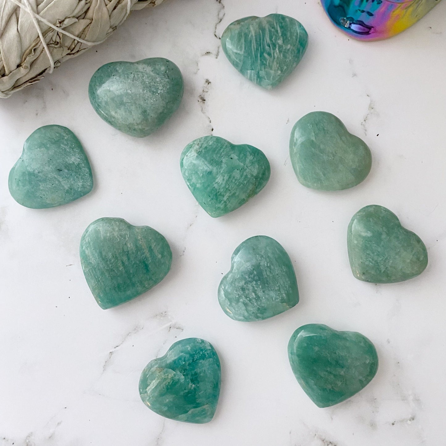 1.5" Small Amazonite Crystal Heart