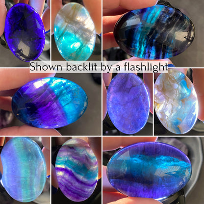 Rainbow Fluorite Palm Stone