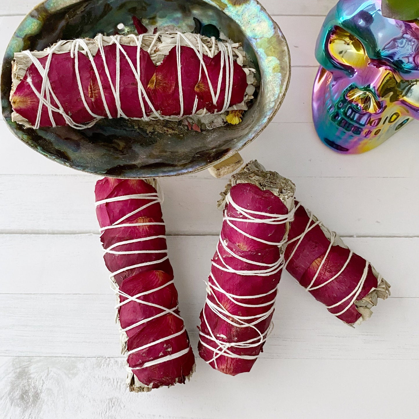 Organic White Sage & Red Rose Petals