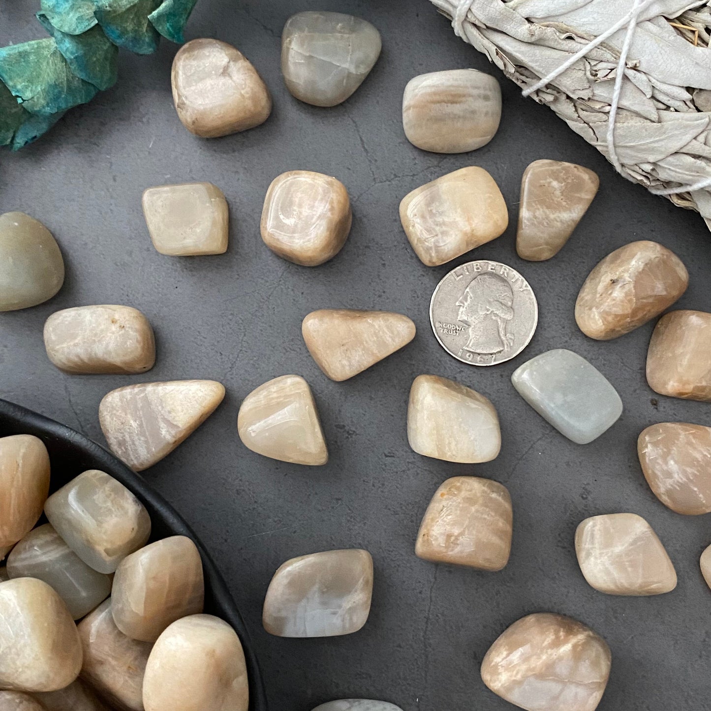 Multi Moonstone Tumbled Stones