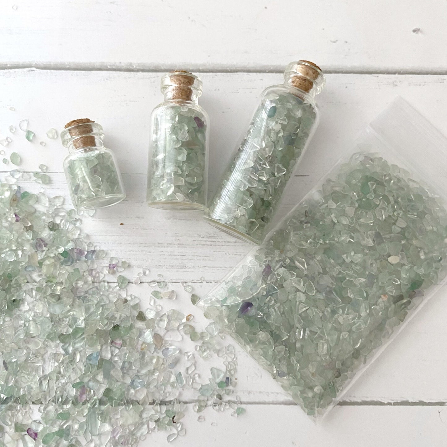 Green Fluorite Crystal Chips