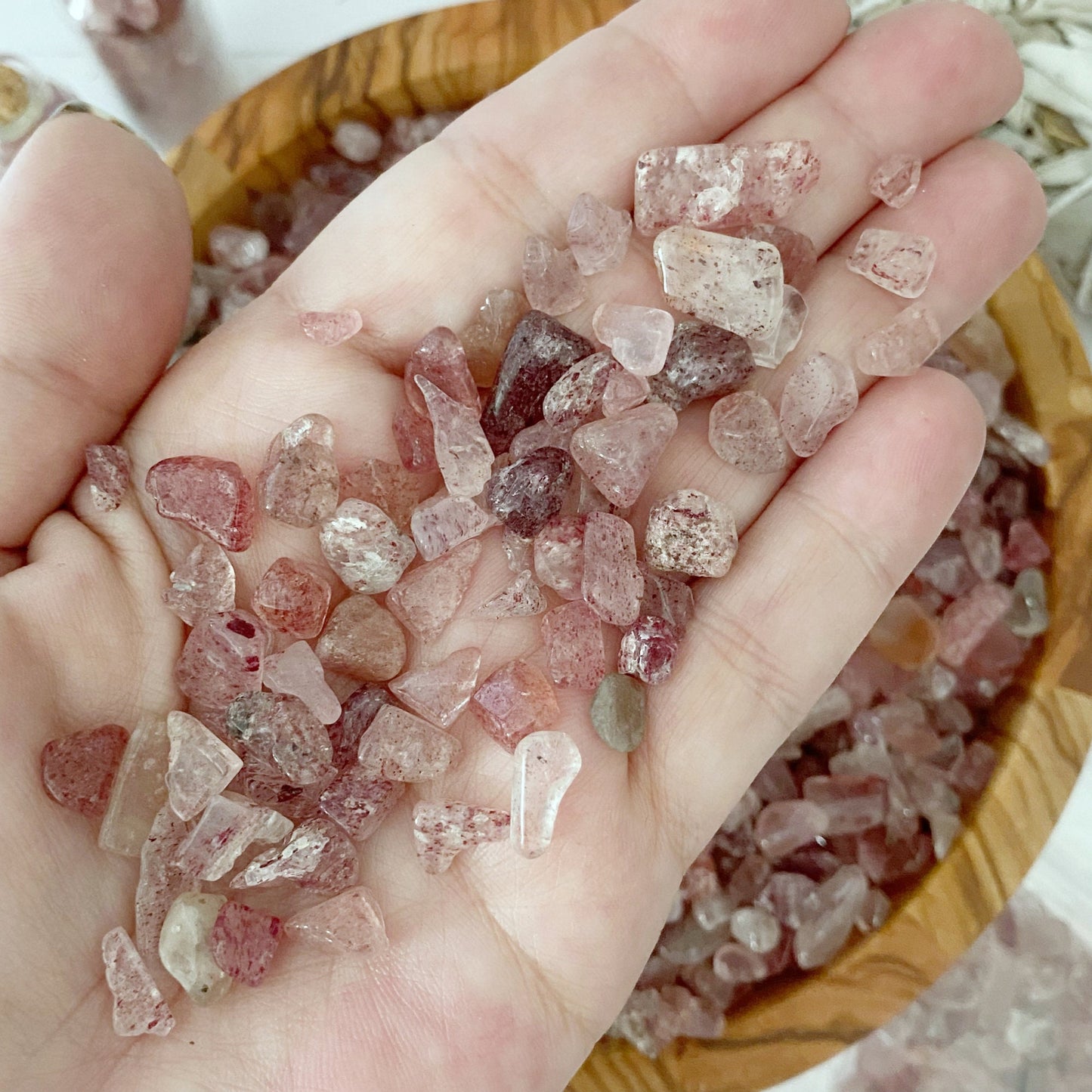 Strawberry Quartz Crystal Chips