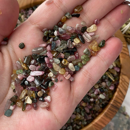 Rainbow Tourmaline Crystal Chips