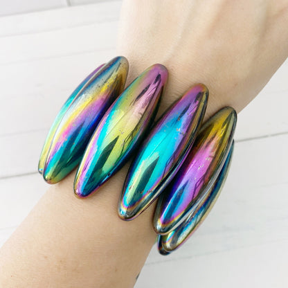 Rainbow Hematite Elliptical Zingers