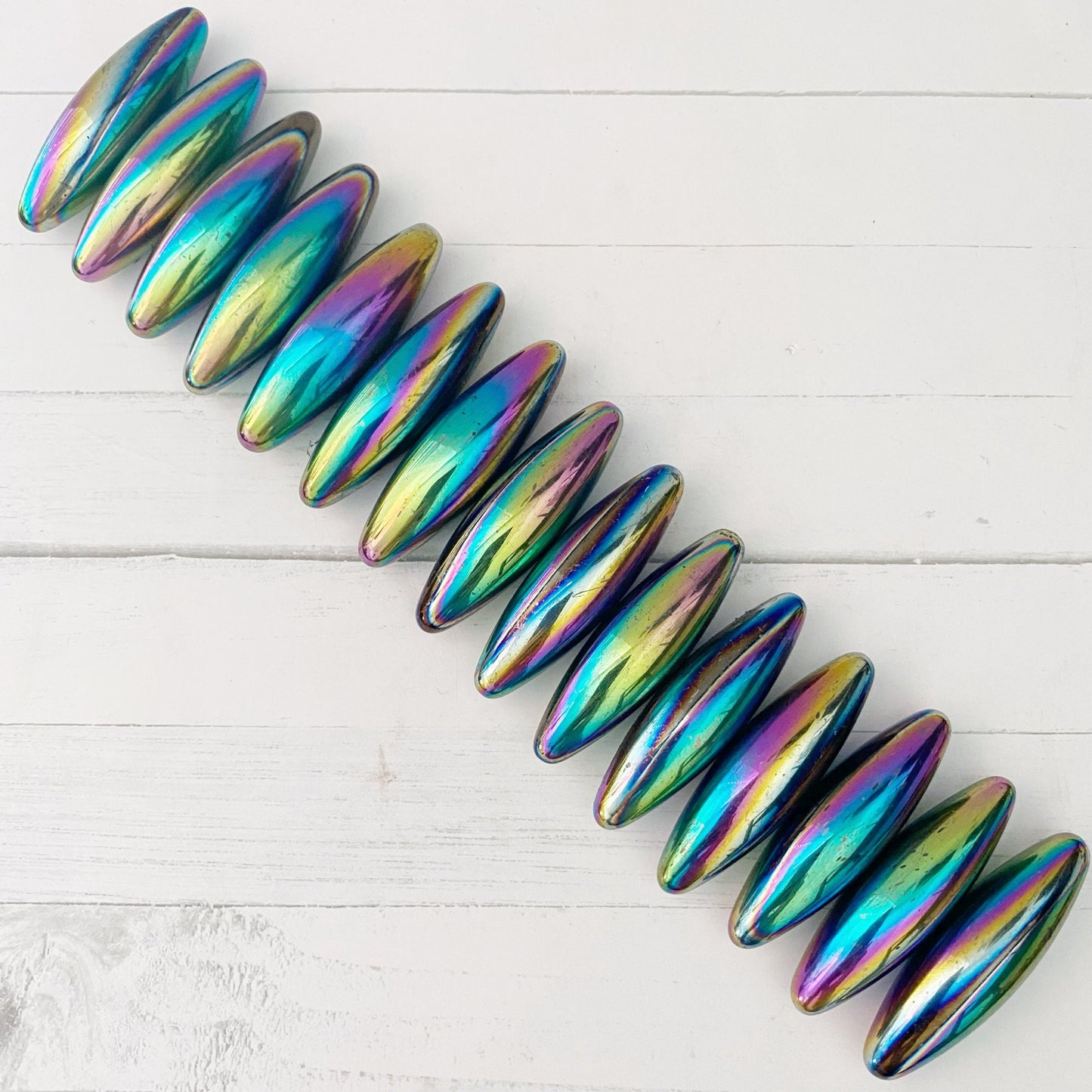 Rainbow Hematite Elliptical Zingers