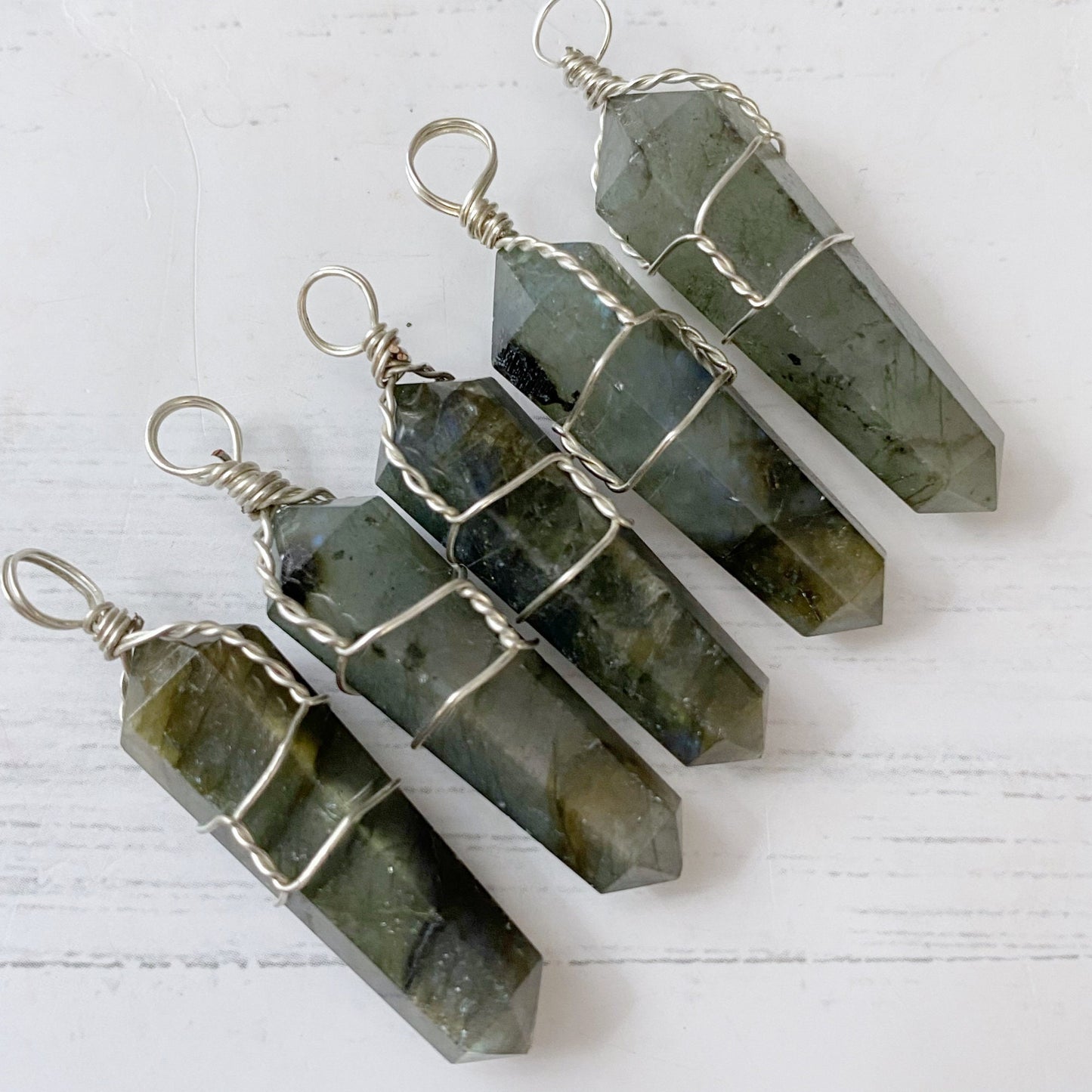 1.5" Double Terminated Labradorite Point Pendant