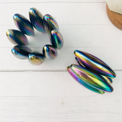 Rainbow Hematite Elliptical Zingers