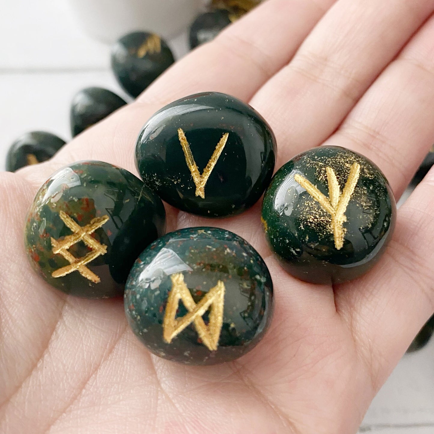 Bloodstone Elder Futhark Runes