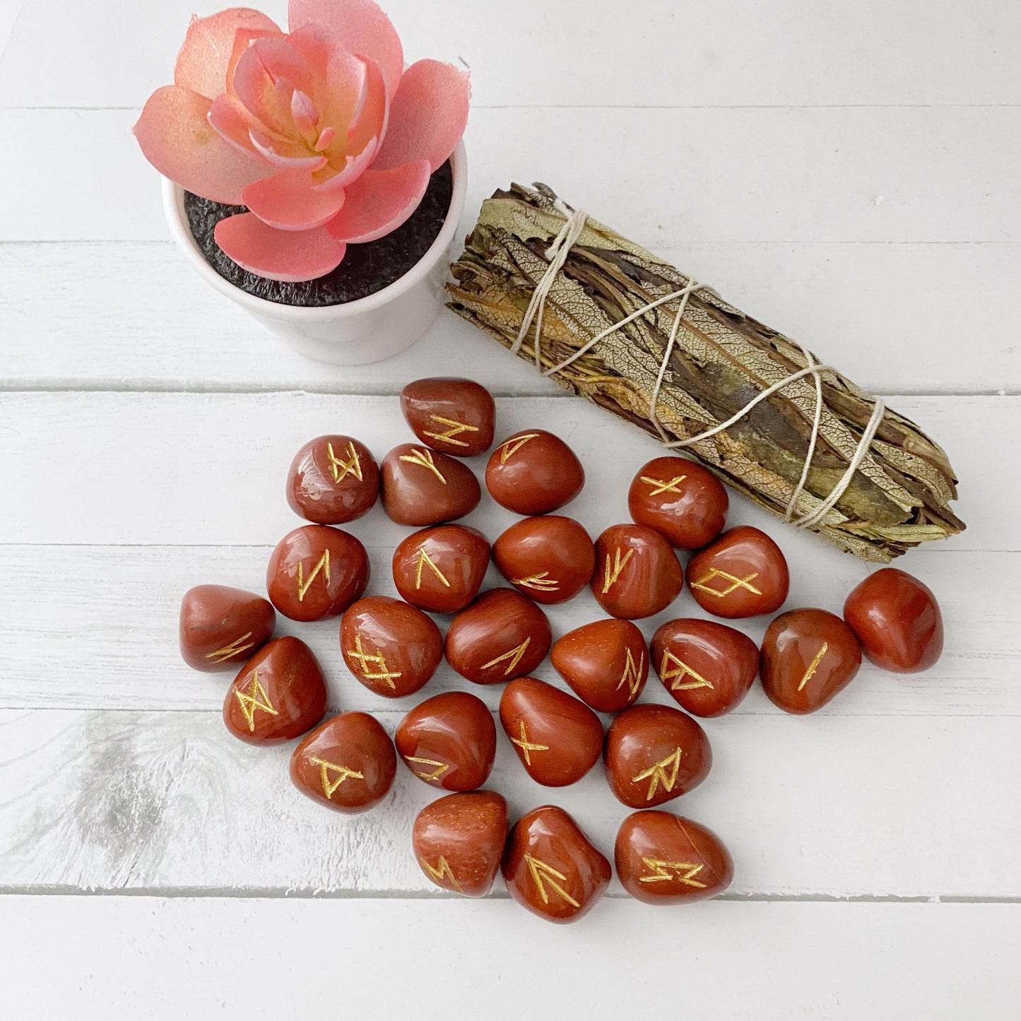 Red Jasper Elder Futhark Runes