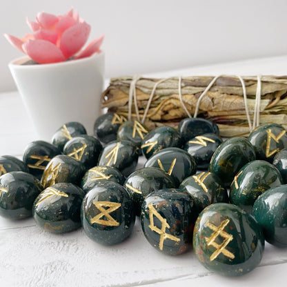 Bloodstone Elder Futhark Runes