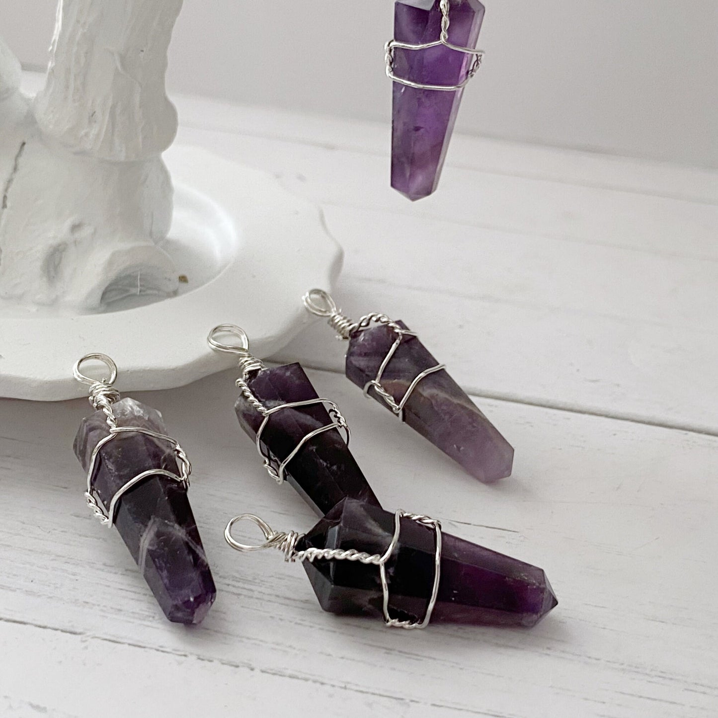 1.5" Double Terminated Amethyst Point Pendant