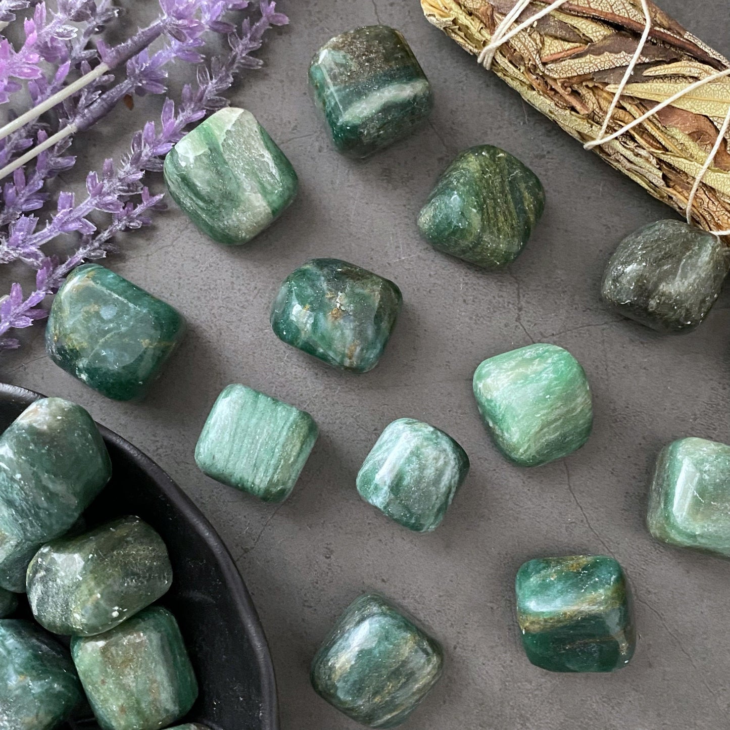 Emerald in Matrix Tumbled Stones