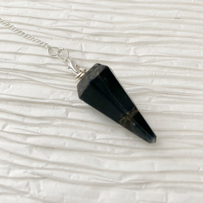 Blue Tigers Eye Hexagonal Pendulum