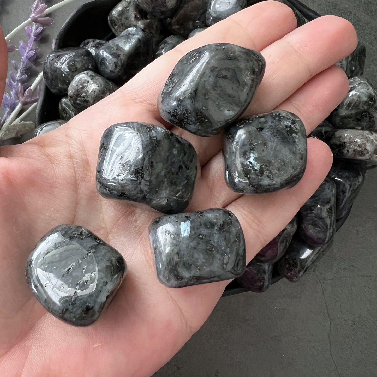 Larvikite Tumbled Stones