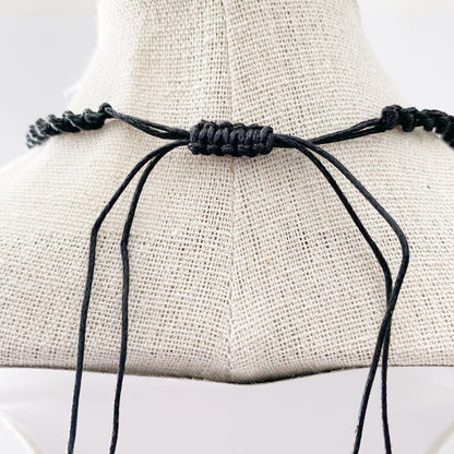 Black Tourmaline Crystal Point Net Cage Necklace