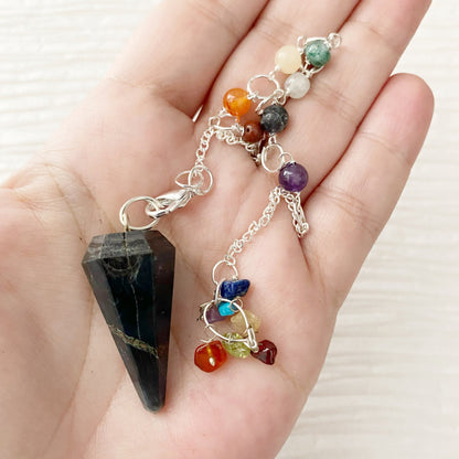 Blue Tigers Eye Hexagonal Pendulum