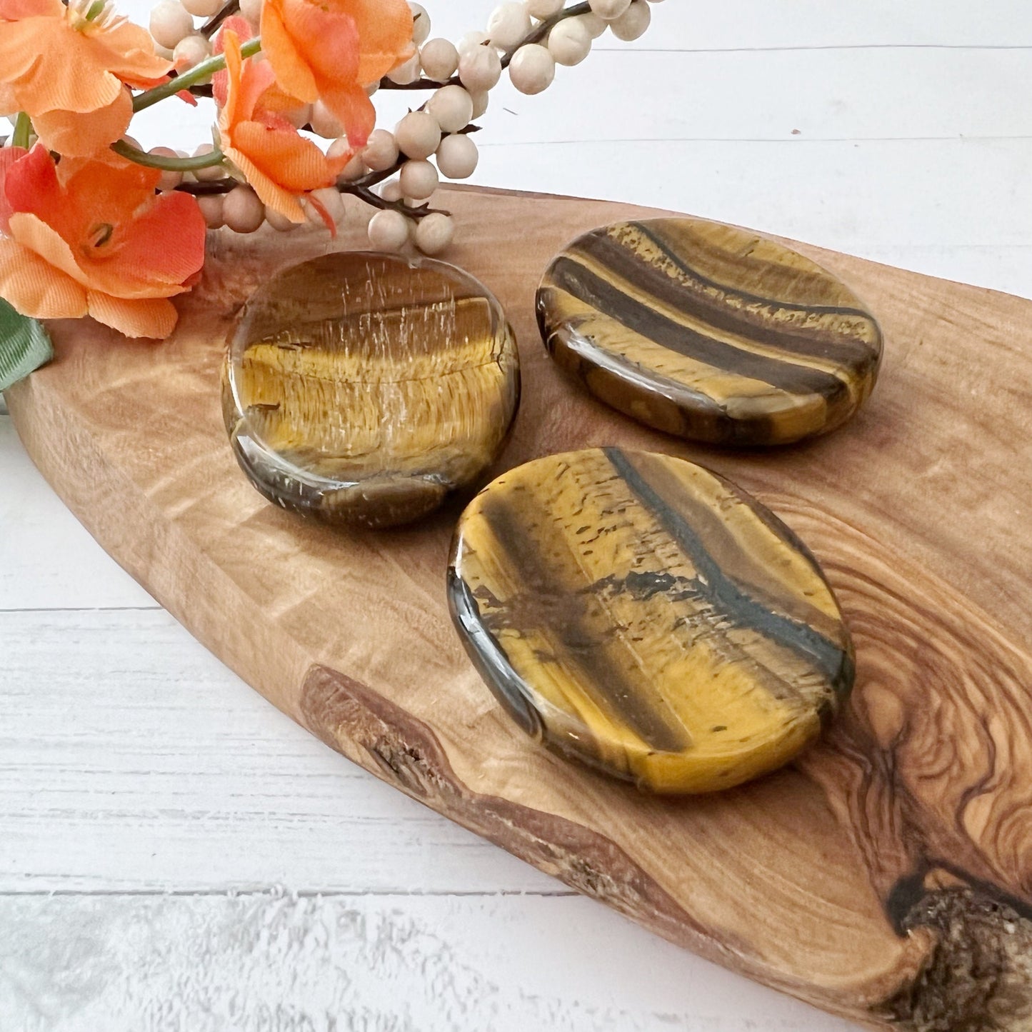 Tigers Eye Crystal Worry Stone