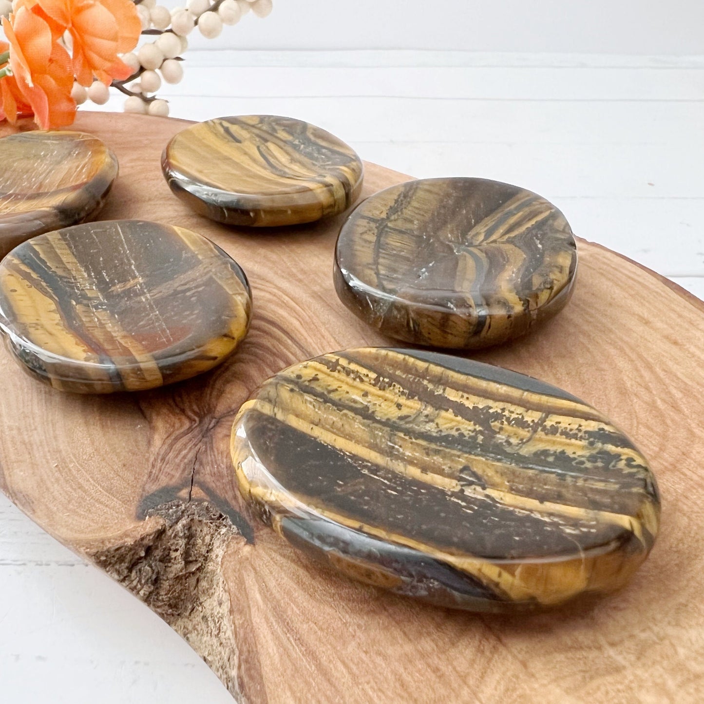 Tigers Eye Crystal Worry Stone