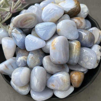 Blue Chalcedony Tumbled Stones