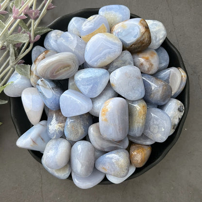 Blue Chalcedony Tumbled Stones