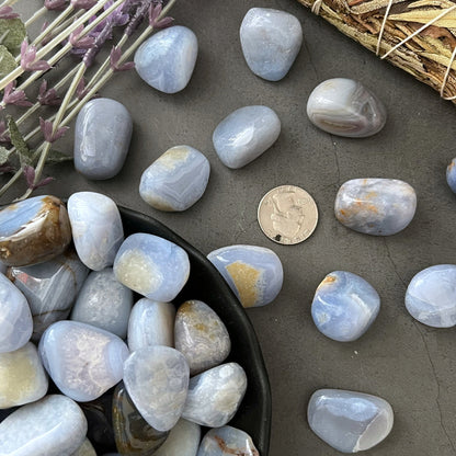 Blue Chalcedony Tumbled Stones