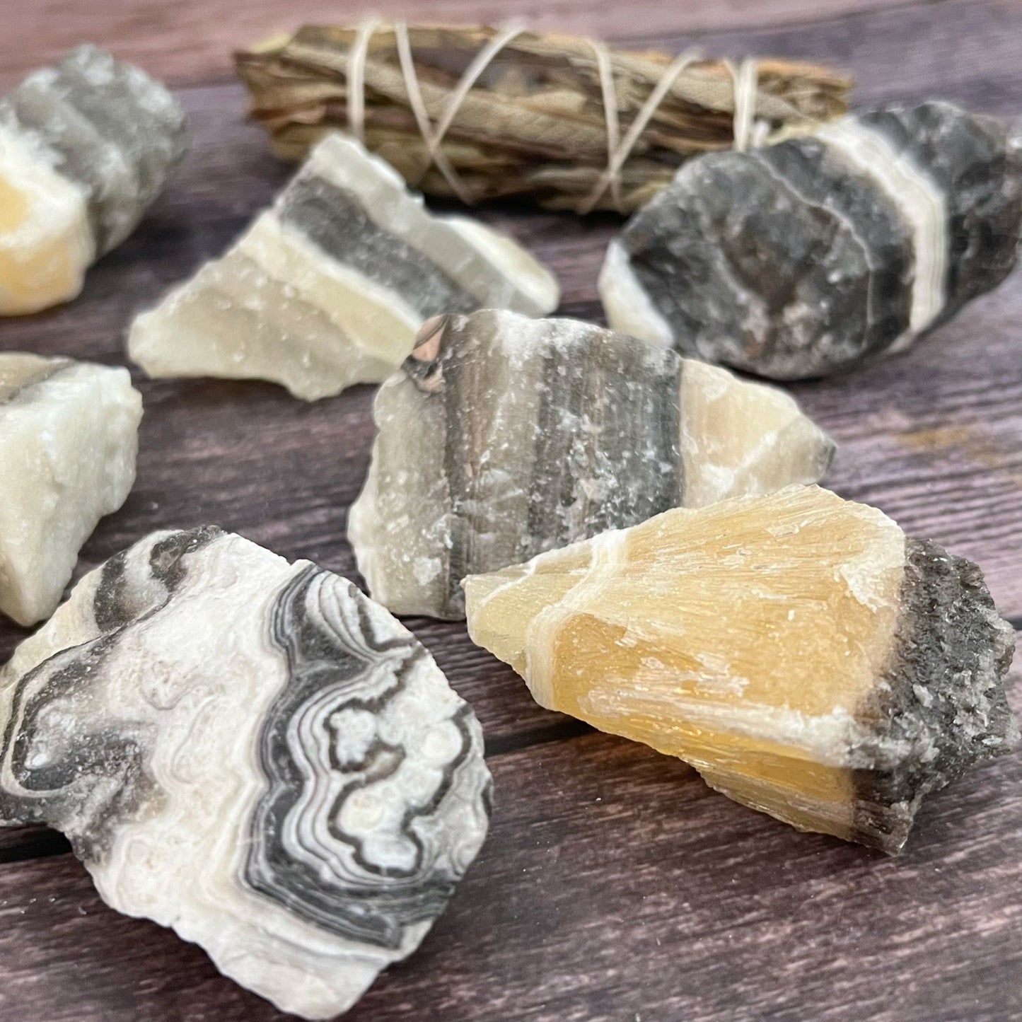 Raw Zebra Calcite Stones