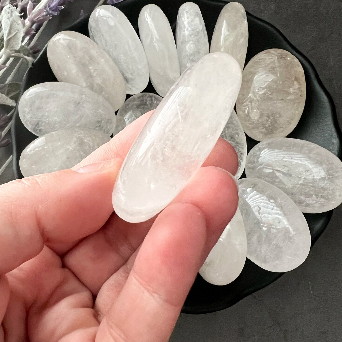 Clear Quartz Palm Stone