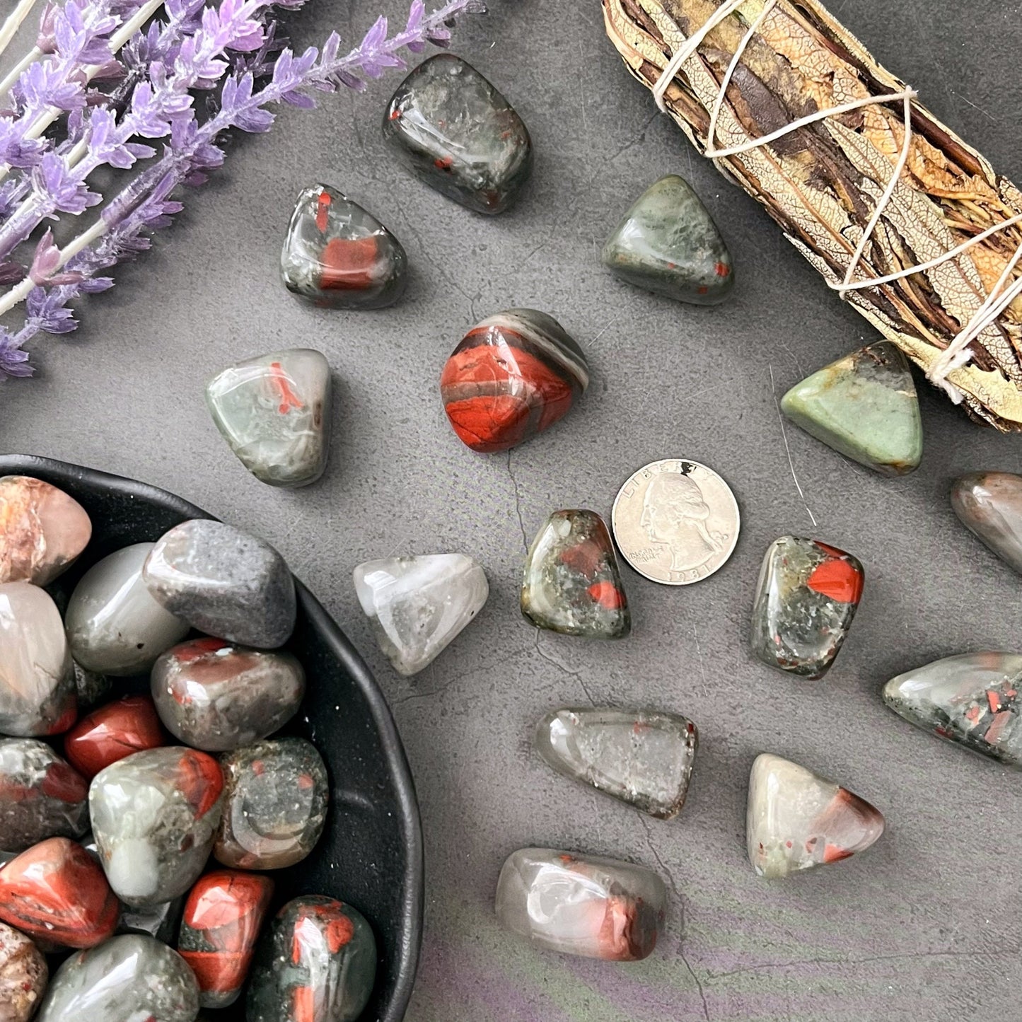 Seftonite (African Bloodstone) Tumbled Stones