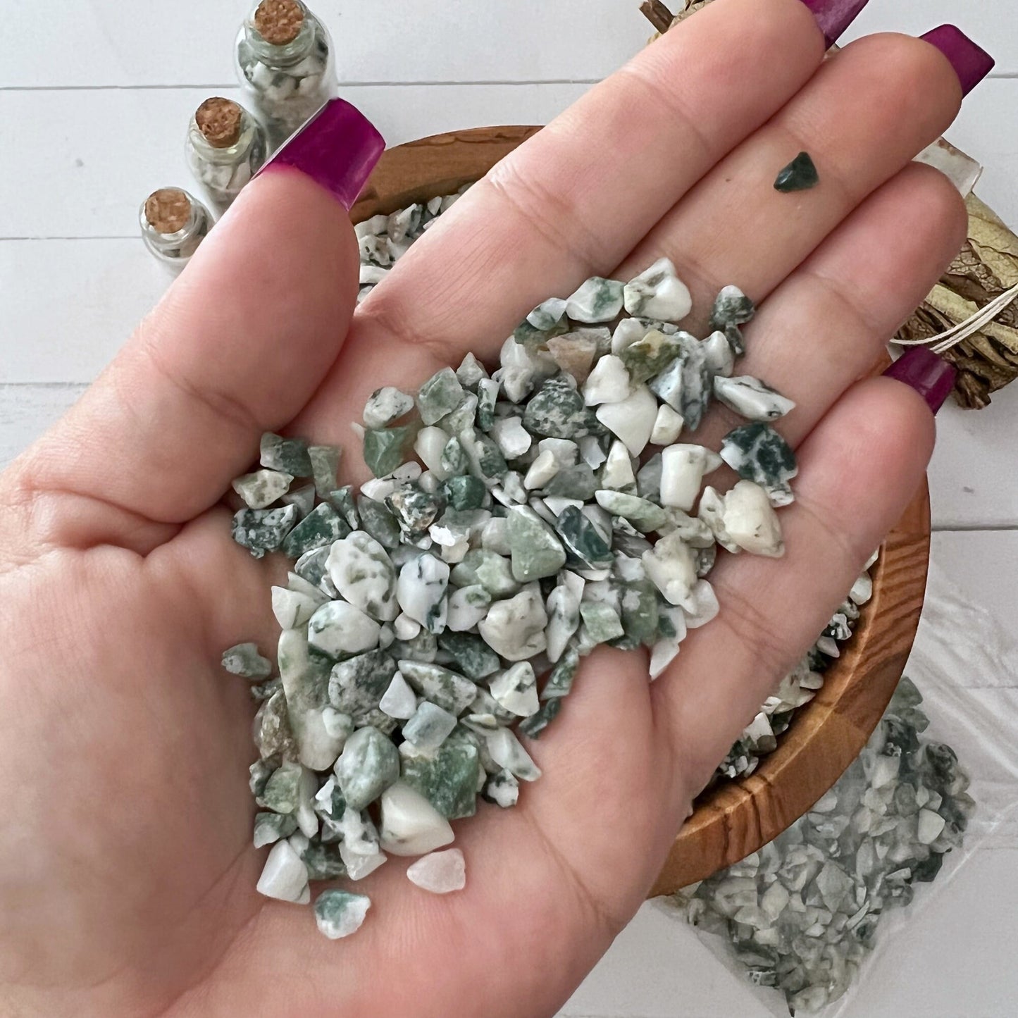 Tree Agate Crystal Chips