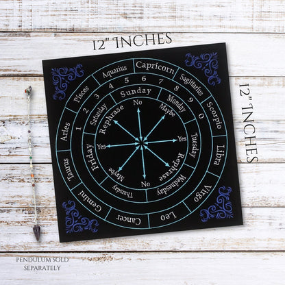 12" x 12" Embroided Velvet Zodiac Pendulum Mat