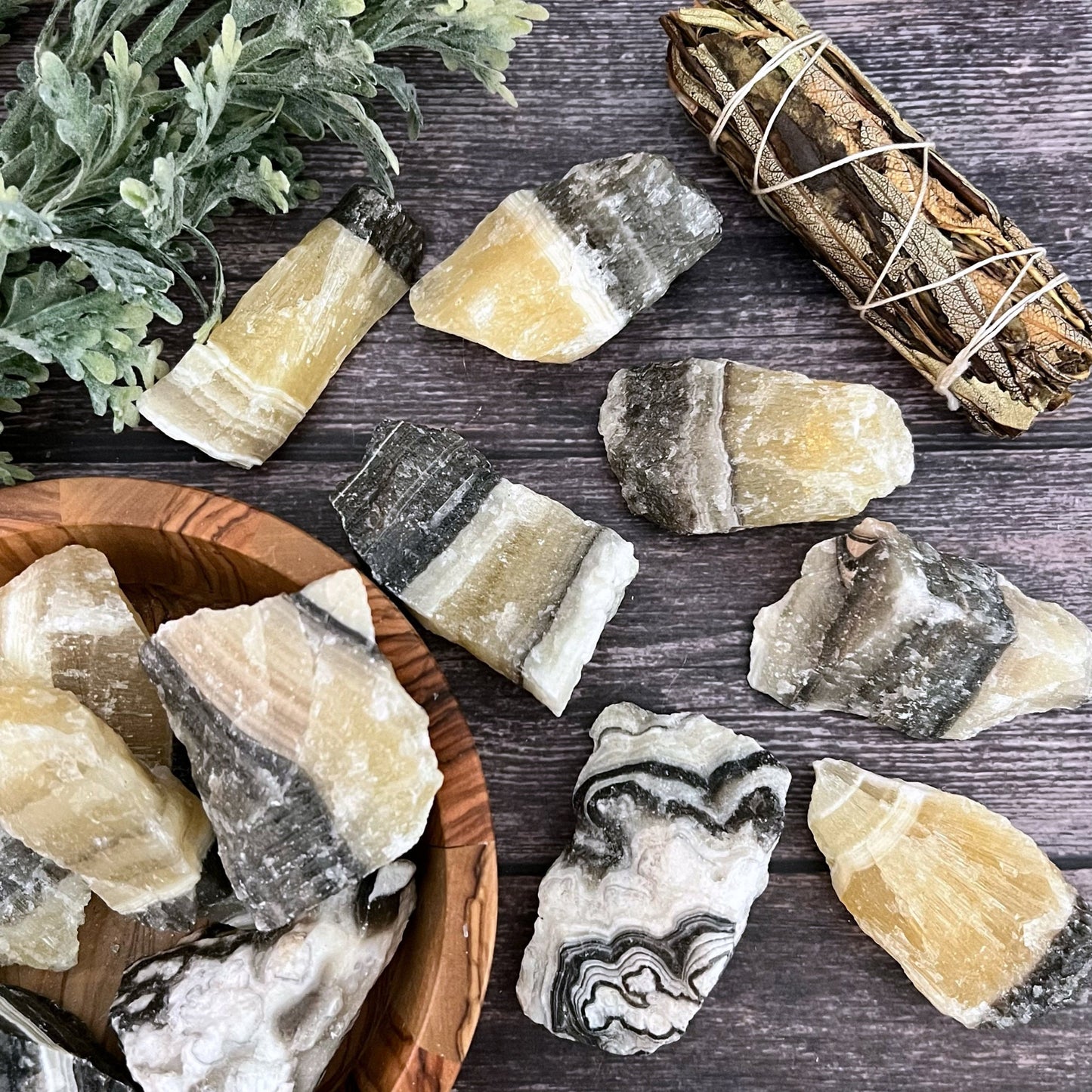 Raw Zebra Calcite Stones