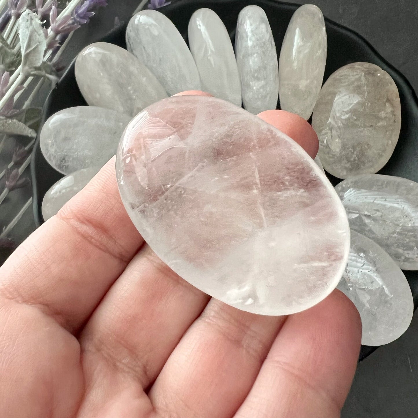 Clear Quartz Palm Stone