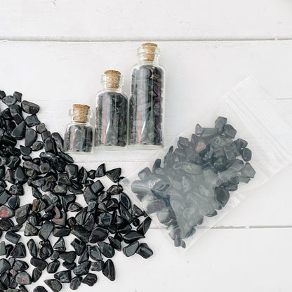 Black Tourmaline Crystal Chips